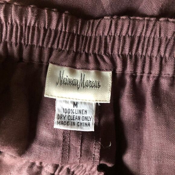 Neiman Marcus Pants 100% Linen Pockets Pull On Lightweight Lagenlook Sz Medium - Picture 6 of 7